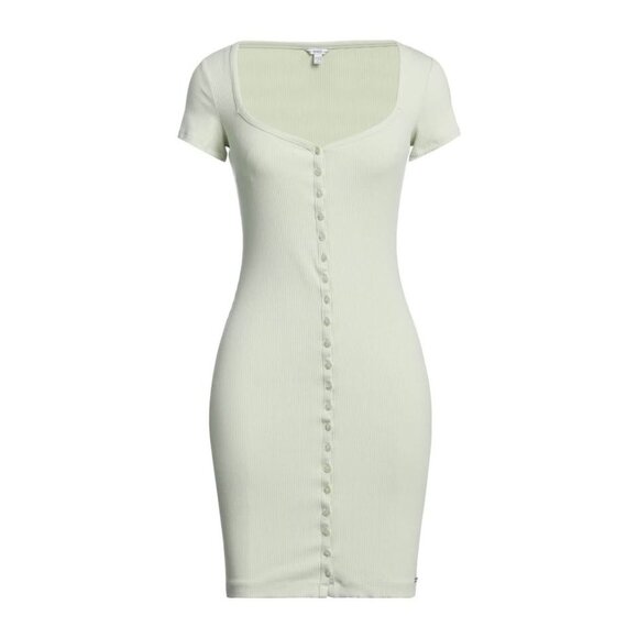 GUESS Light Green Ribbed Mini Dress - Picture 1 of 4